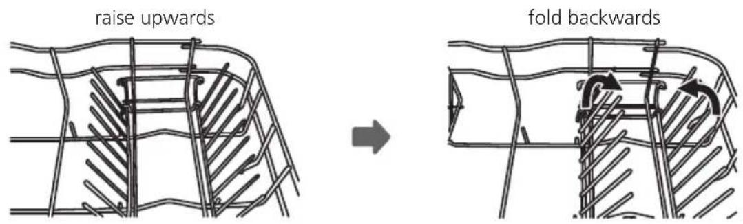Infiniton DIW6W12 - Folding back the rack shelves - 1