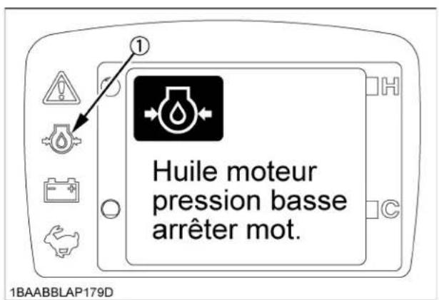 KUBOTA KX0404 - Avertissement d'une faible pression d'huile du moteur - 1