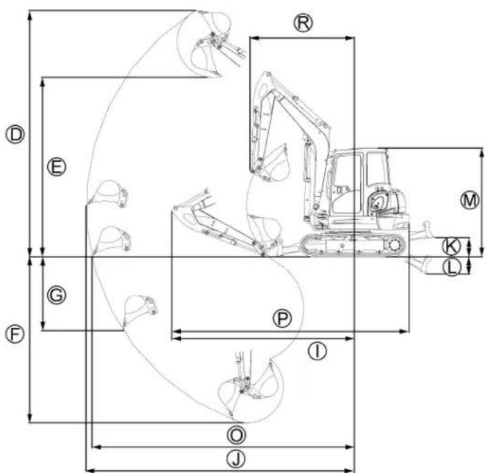 KUBOTA KX0404 - DIMENSIONS PRINCIPALES - 2