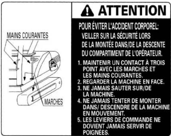 KUBOTA KX0404 - ÉTIQUETTES DE DANGER, D'AVERTISSEMENT ET D'ATTENTION - 16