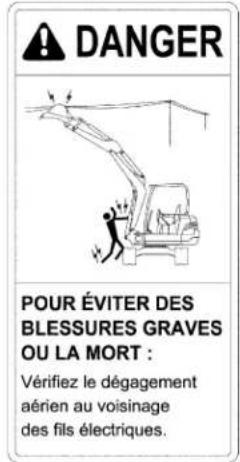 KUBOTA KX0404 - ÉTIQUETTES DE DANGER, D'AVERTISSEMENT ET D'ATTENTION - 1