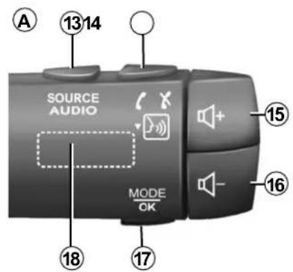 A 13 14 SOURCE AUDIO MODE OK 18 17 16 15