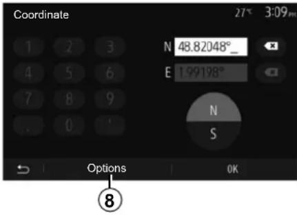 Coordinate 27° 3:09 PM 1 2 3 4 5 6 7 8 9 . 0 N 48.82048°_ E 199198° N S Options OK