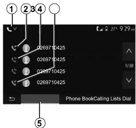 1 2 3 4 0269710425 0269710425 0269710425 0269710425 Phone BookCalling Lists Dial ⑤