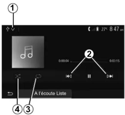 ① 27° 8 47 °M 0:00:04 0:03:15 A l'écoute Liste ④ ③
