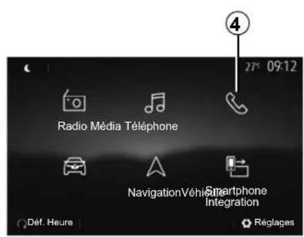 Radio Média Téléphone NavigationVehiSmartphone Integration Déf. Heure Réglages 27° 09:12