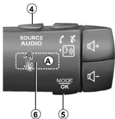 SOURCE AUDIO MODE OK A ④ ⑥ ⑤