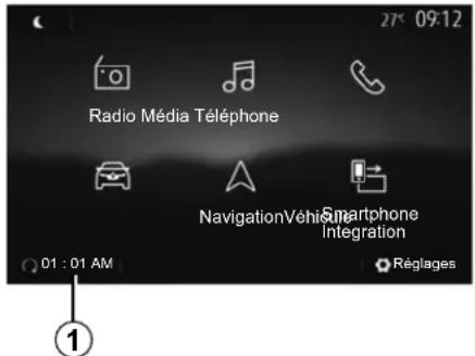 Radio Média Téléphone NavigationVehi Smartphone Integration 01 : 01 AM Régages