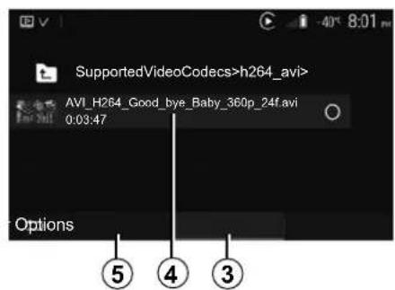 SupportedVideoCodecs>h264_avi> AVI_H264_Good_bye_Baby_360p_24f.avi 0:03:47 Options ⑤ ④ ③