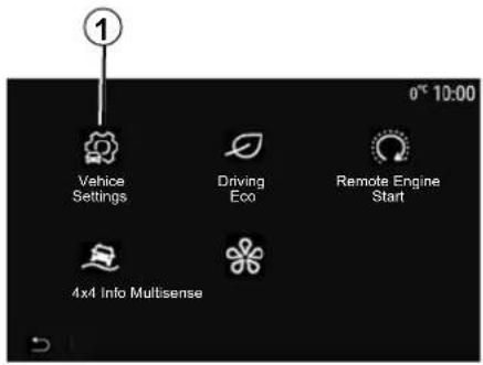 1 0* 10:00 Vehice Settings Driving Eco Remote Engine Start 4x4 Info Multisense