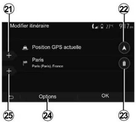 21 Modifier itinéraire Position GPS actuelle Paris Paris (Paris), France Options OK 22 23 24 25