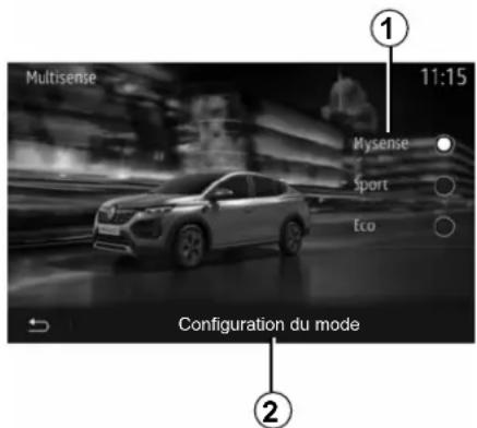 Multisense 11:15 Mysense Sport Eco Configuration du mode ① ②