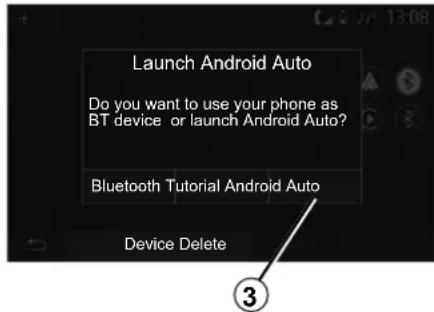 Launch Android Auto Do you want to use your phone as BT device or launch Android Auto? Bluetooth Tutorial Android Auto Device Delete