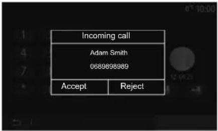 Incoming call Adam Smith 0689898989 Accept Reject