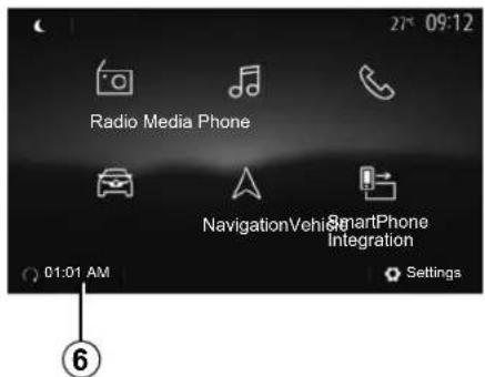 Radio Media Phone NavigationVehiSmartPhone Integration Settings 01:01 AM 6