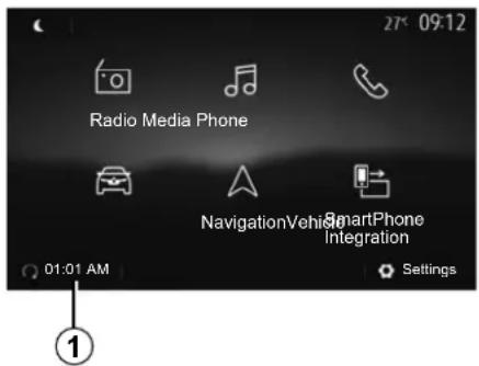 Radio Media Phone NavigationVehicle SmartPhone Integration Settings 01:01 AM 1
