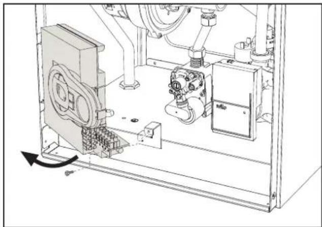 Technical line drawing of an industrial machine assembly with no visible text or symbols