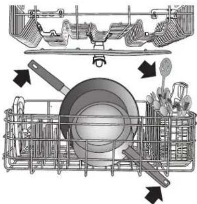 Diagram illustrating food delivery or packaging process with labeled components and directional arrows indicating movement.