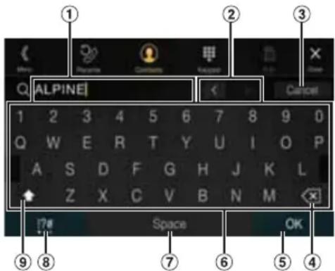 ALPINE X903DDU8 - Méthode de saisie des caractères et des numéros (clavier) - 1