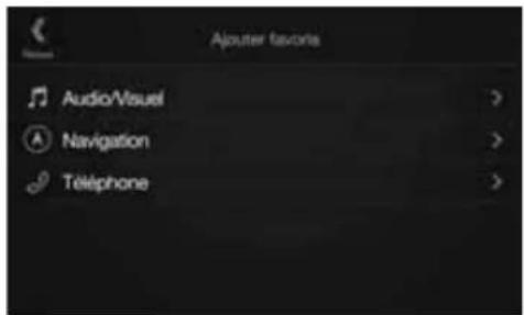 ALPINE X903DDU8 - Appuyez sur l'élément que vous souhaitez ajouter (catégorie). - 1