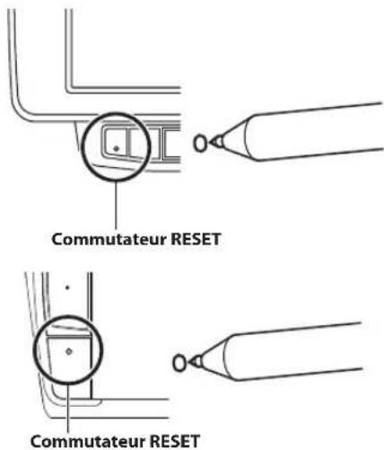 ALPINE X903DDU8 - Appuyez sur le commutateur RESET à l'aide d'un stylo à bille ou d'un autre objet pointu. - 1
