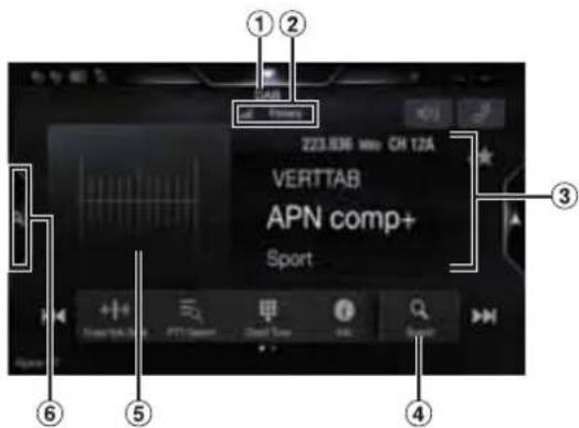 ALPINE X903DDU8 - Exemple d'écran principal DAB - 1