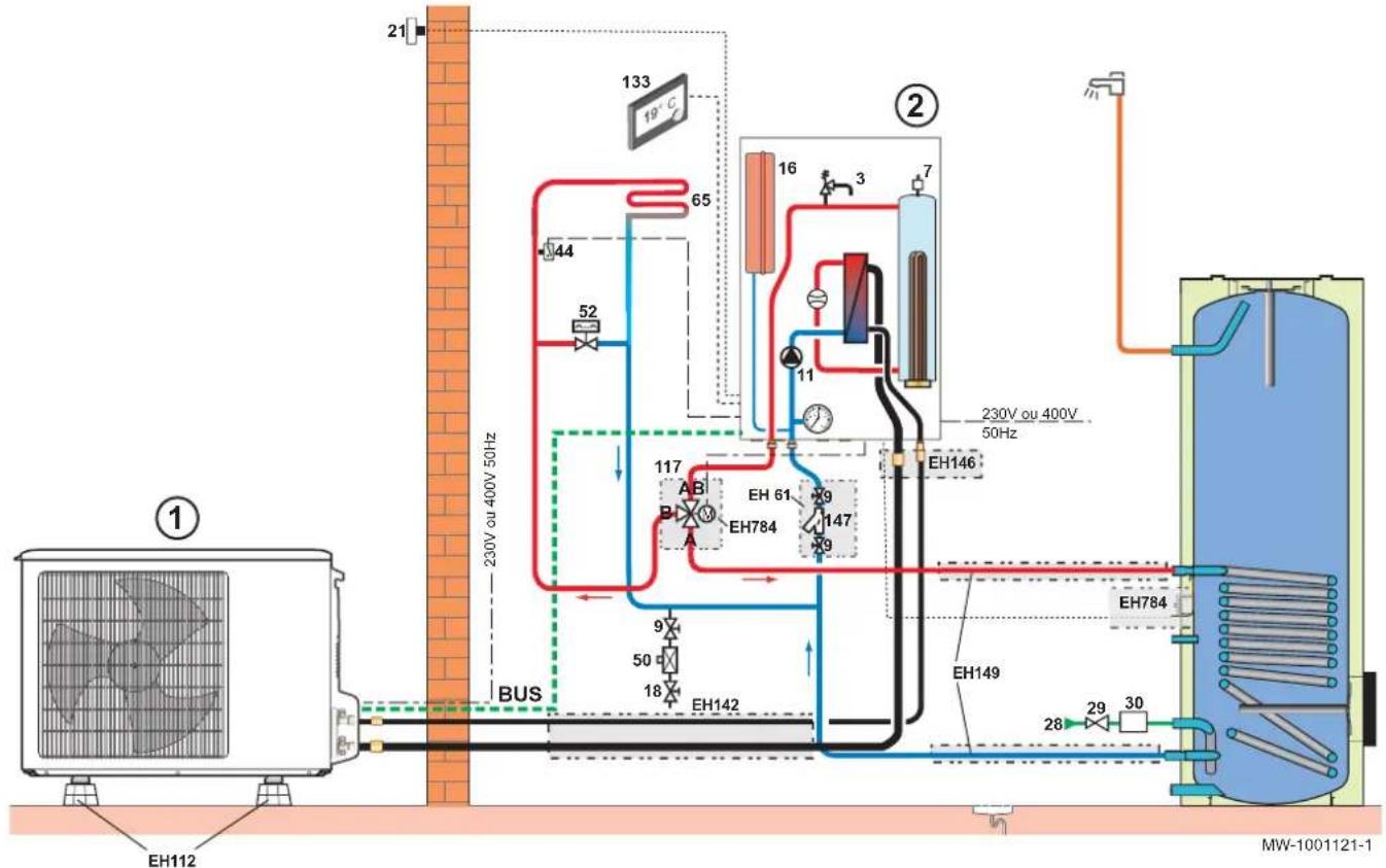 Baxi Platinum BC iPlus V200 - Esquema de ligações hidráulicas - 1