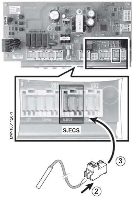 Baxi Platinum BC iPlus V200 - Ligação da sonda de água quente sanitária - 1