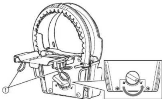 BABY LOCK Array - Remove the clips attached to the lower frame, and then set the lock knob to the unlocked position. - 1