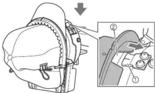 BABY LOCK Array - Fixez le cadre pour casquettes sur le dispositif d'assemblage. - 2