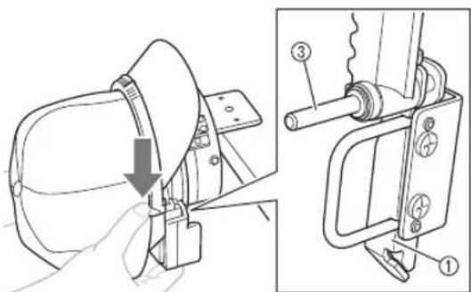 BABY LOCK Array - While holding the upper frame and cap brim together, fit the remainder of the upper frame onto the base of the cap brim. - 6
