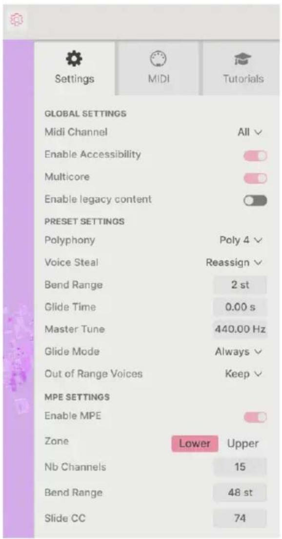Arturia Augmented STRINGS Intro - Settings イフ - 1