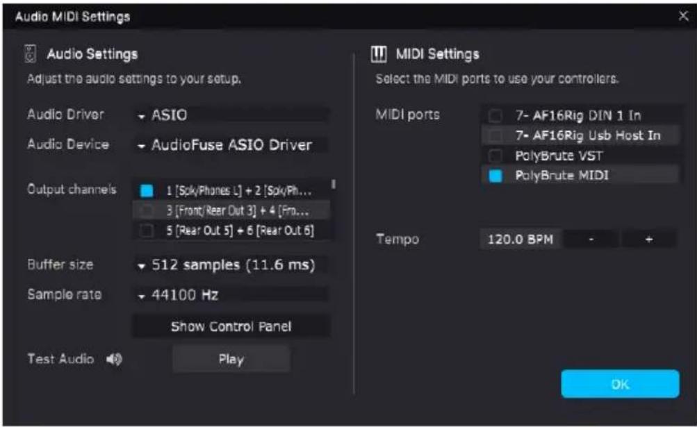 Arturia Augmented STRINGS Intro - Audio and MIDI settings - 才一デイ才と MIDIの設定 - 2