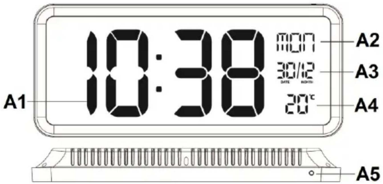 TECHNOLINE WS 8130 - NÁSTĚNNÉ HODINY SE 4" DISPLEJEM LED - 1