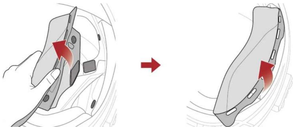 Sena Outride - Retrait des rembourages de joue - 1