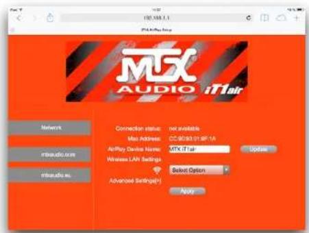 MTX Audio iT1air - How To: Connect to the network for Airplay #2: Geek... - 1