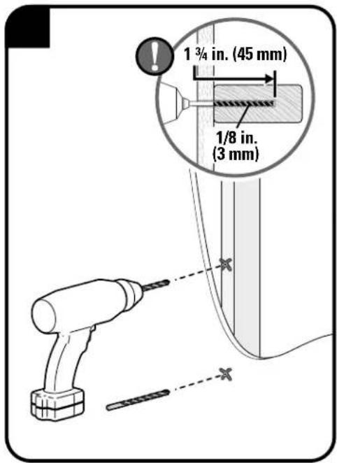 1 ¾ in. (45 mm) 1/8 in. (3 mm)