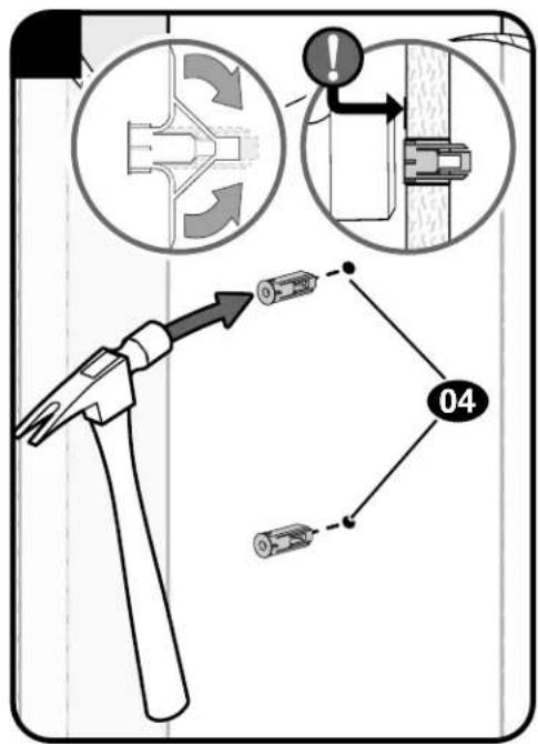 Diagram illustrating a mechanical or electrical component assembly with labeled parts and directional arrows, including a tool and warning symbol.