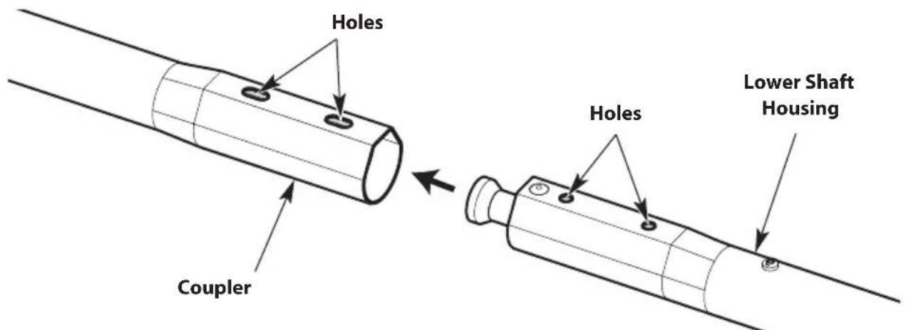 TROY-BILT TB25S - CONNECTING THE UPPER AND LOWER SHAFTS - 2