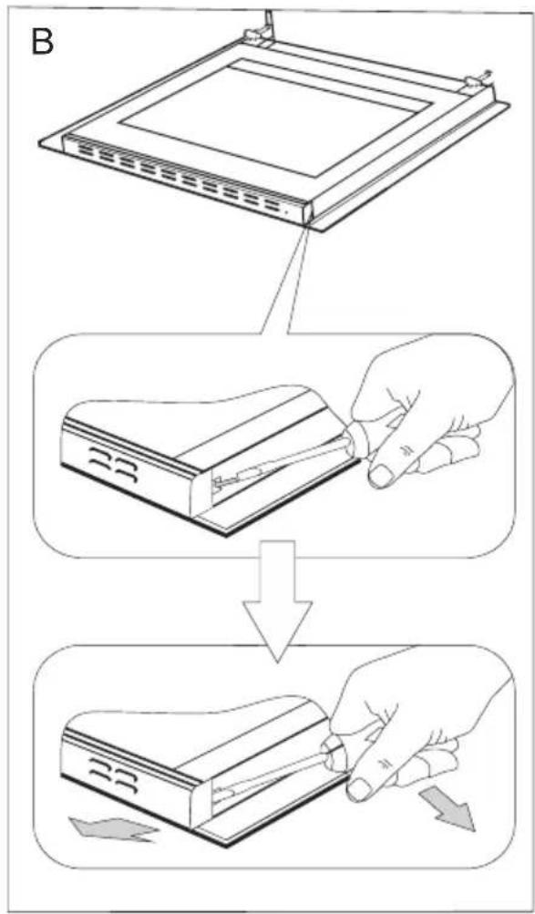 AMICA EHE 932 000 E - Démontage de la vitre intérieure - 1