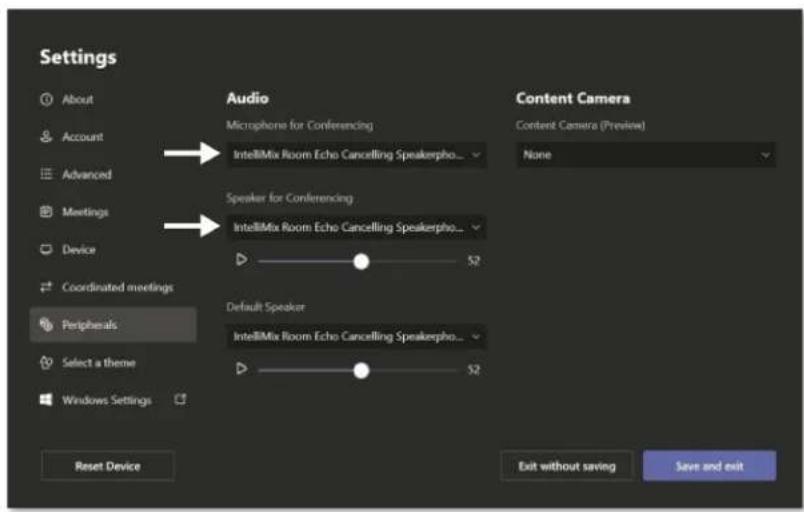 SHURE IntelliMix Room - Régler les appareils audio dans le logiciel de vidéoconférence - 1