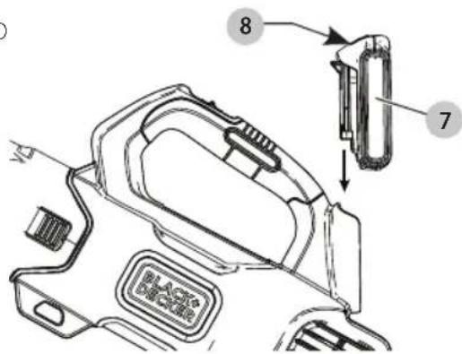BLACK & DECKER BCBL700 - Instalación y desinstalación de paque de bateria (Fig. D) - 1