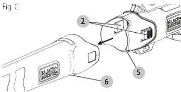 BLACK & DECKER BCBL700 - Ensemble de Tubo de Soplado (Fig. B, C) - 1