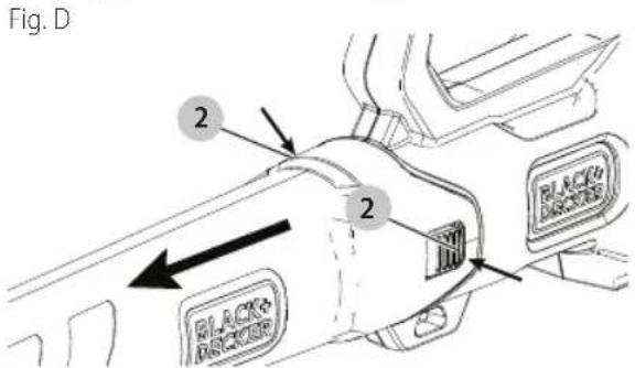 BLACK & DECKER BCBL700 - Ensemble de Tubo de Soplado (Fig. B, C) - 2