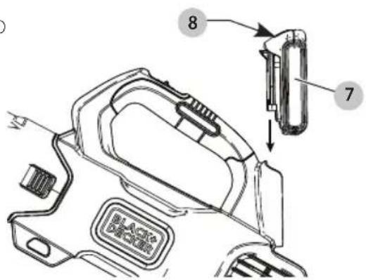BLACK & DECKER BCBL700 - Installing and Removing the Battery Pack (Fig. D) - 1