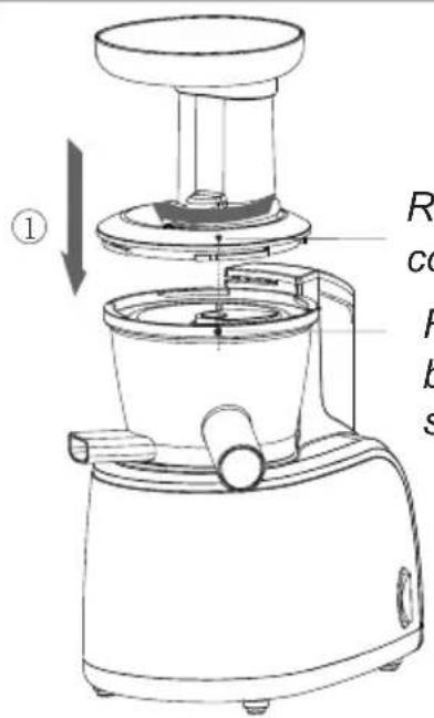 Melchioni Vega - Inserire il bicchiere raccogli succo nel corpo motore. - 3