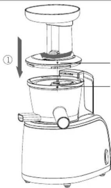 Melchioni Vega - Insertar el vaso recoge zumo en el cuerpo motor - 3