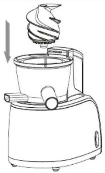 Melchioni Vega - Inserire il bicchiere raccogli succo nel corpo motore. - 2