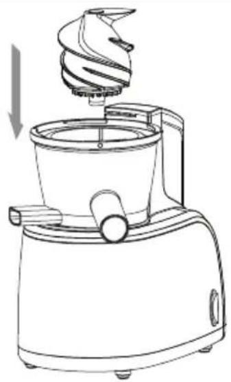 Melchioni Vega - Insertar el vaso recoge zumo en el cuerpo motor - 2