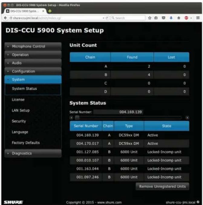 SHURE DDS5900 - Interface Web - 1